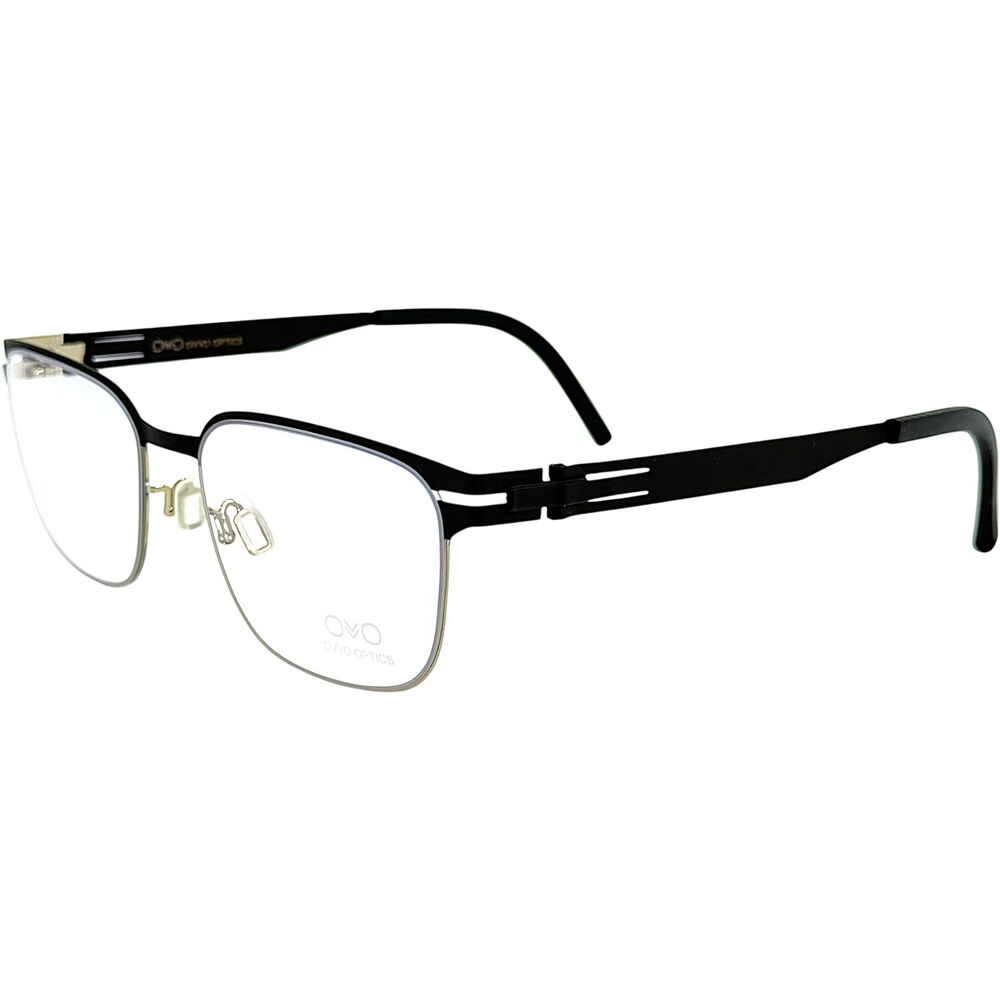 OVVO 3908 Unisex Metal Eyeglass Frame 50 63 B Black Light Gold  50-19